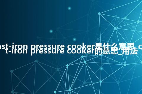 cast-iron pressure cooker是什么意思_cast-iron pressure cooker的意思_用法