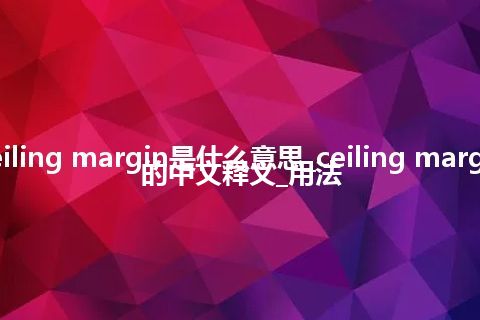 ceiling margin是什么意思_ceiling margin的中文释义_用法