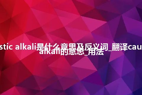 caustic alkali是什么意思及反义词_翻译caustic alkali的意思_用法