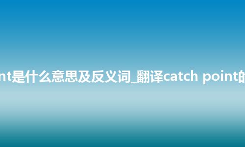 catch point是什么意思及反义词_翻译catch point的意思_用法