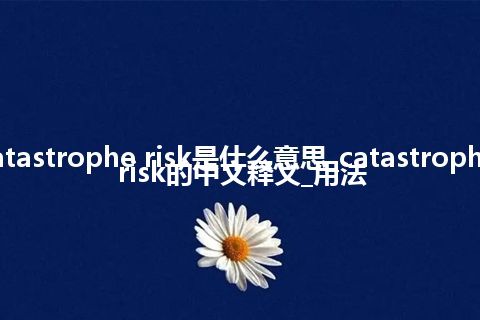 catastrophe risk是什么意思_catastrophe risk的中文释义_用法