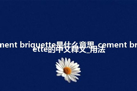 cement briquette是什么意思_cement briquette的中文释义_用法