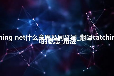 catching net什么意思及同义词_翻译catching net的意思_用法