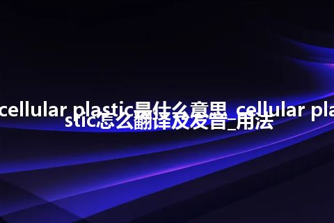 cellular plastic是什么意思_cellular plastic怎么翻译及发音_用法