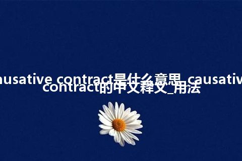 causative contract是什么意思_causative contract的中文释义_用法