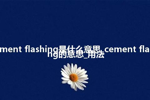 cement flashing是什么意思_cement flashing的意思_用法