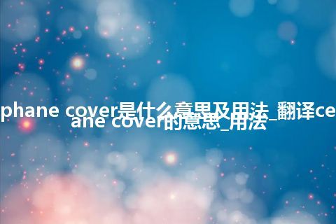 cellophane cover是什么意思及用法_翻译cellophane cover的意思_用法