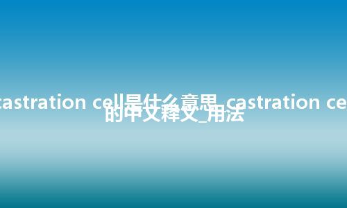 castration cell是什么意思_castration cell的中文释义_用法