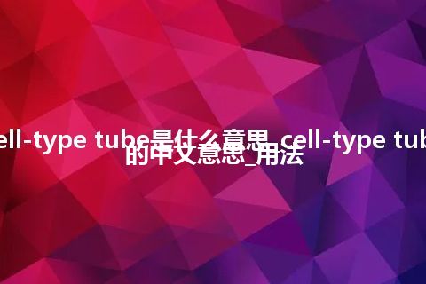 cell-type tube是什么意思_cell-type tube的中文意思_用法