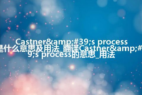 Castner's process是什么意思及用法_翻译Castner's process的意思_用法