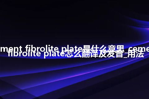 cement fibrolite plate是什么意思_cement fibrolite plate怎么翻译及发音_用法