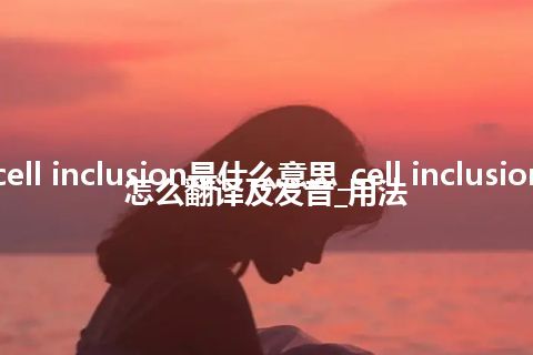 cell inclusion是什么意思_cell inclusion怎么翻译及发音_用法