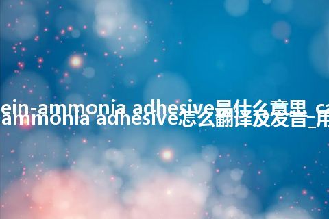 casein-ammonia adhesive是什么意思_casein-ammonia adhesive怎么翻译及发音_用法