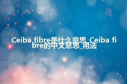 Ceiba fibre是什么意思_Ceiba fibre的中文意思_用法