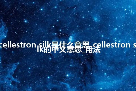 cellestron silk是什么意思_cellestron silk的中文意思_用法