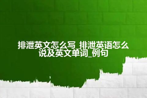 排泄英文怎么写_排泄英语怎么说及英文单词_例句