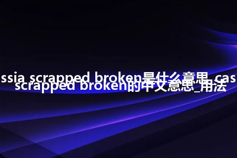 cassia scrapped broken是什么意思_cassia scrapped broken的中文意思_用法