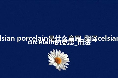 celsian porcelain是什么意思_翻译celsian porcelain的意思_用法