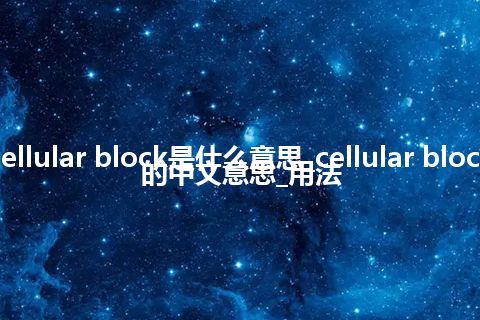 cellular block是什么意思_cellular block的中文意思_用法