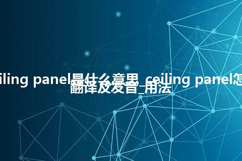 ceiling panel是什么意思_ceiling panel怎么翻译及发音_用法