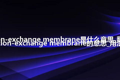 cation-exchange membrane是什么意思_翻译cation-exchange membrane的意思_用法