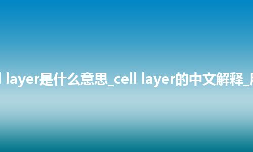 cell layer是什么意思_cell layer的中文解释_用法