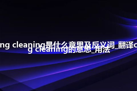 casting cleaning是什么意思及反义词_翻译casting cleaning的意思_用法