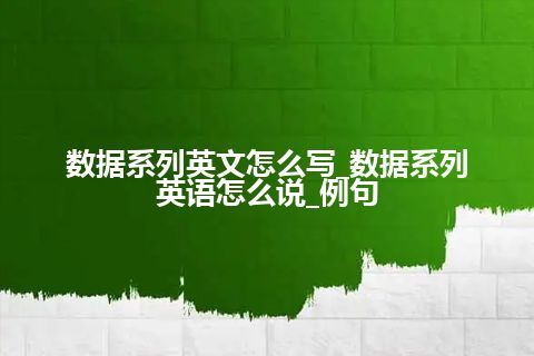 数据系列英文怎么写_数据系列英语怎么说_例句