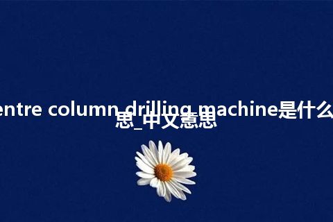 centre column drilling machine是什么意思_中文意思