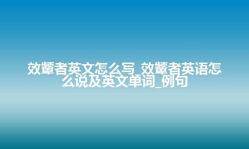 效颦者英文怎么写_效颦者英语怎么说及英文单词_例句