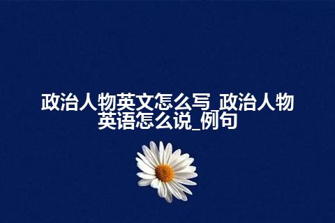 政治人物英文怎么写_政治人物英语怎么说_例句