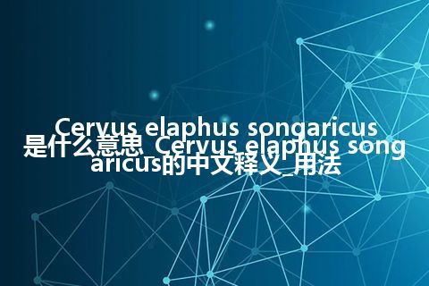 Cervus elaphus songaricus是什么意思_Cervus elaphus songaricus的中文释义_用法