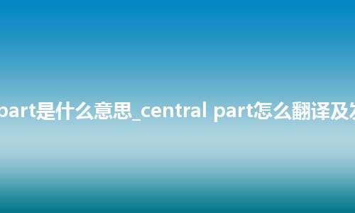 central part是什么意思_central part怎么翻译及发音_用法