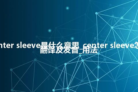 center sleeve是什么意思_center sleeve怎么翻译及发音_用法