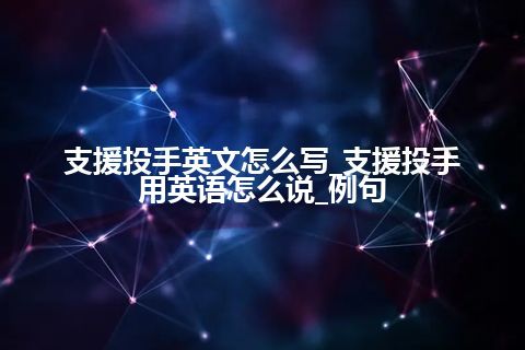 支援投手英文怎么写_支援投手用英语怎么说_例句