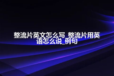 整流片英文怎么写_整流片用英语怎么说_例句