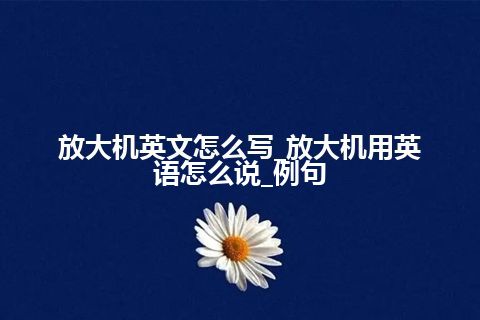 放大机英文怎么写_放大机用英语怎么说_例句