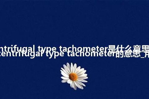 centrifugal type tachometer是什么意思_翻译centrifugal type tachometer的意思_用法