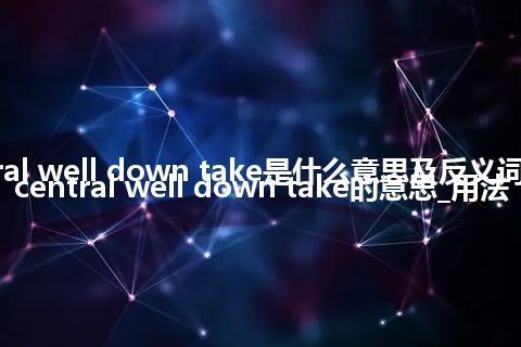 central well down take是什么意思及反义词_翻译central well down take的意思_用法