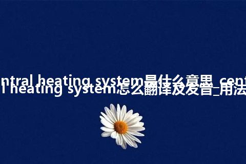 central heating system是什么意思_central heating system怎么翻译及发音_用法