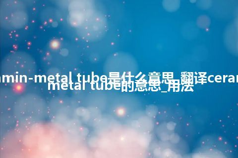 ceramin-metal tube是什么意思_翻译ceramin-metal tube的意思_用法