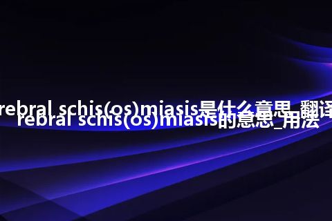 cerebral schis(os)miasis是什么意思_翻译cerebral schis(os)miasis的意思_用法