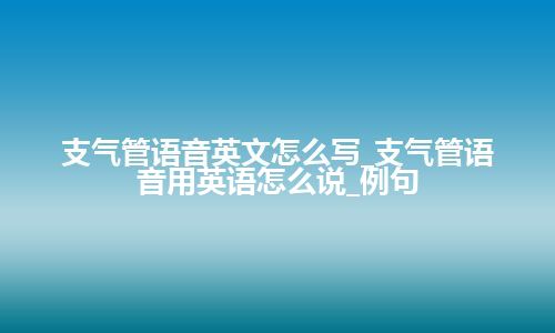 支气管语音英文怎么写_支气管语音用英语怎么说_例句