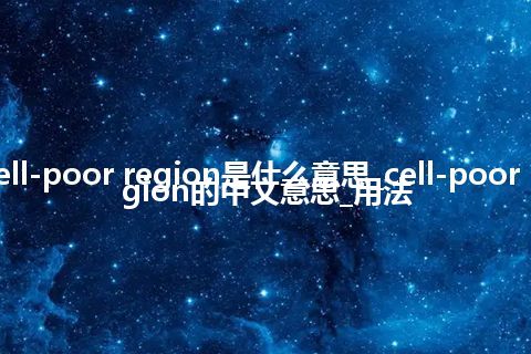 cell-poor region是什么意思_cell-poor region的中文意思_用法