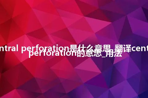 central perforation是什么意思_翻译central perforation的意思_用法