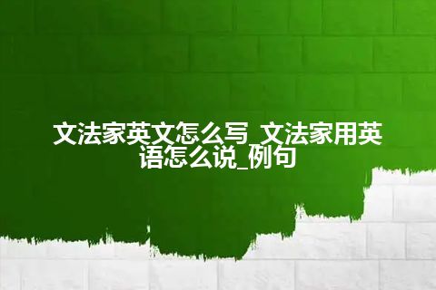 文法家英文怎么写_文法家用英语怎么说_例句