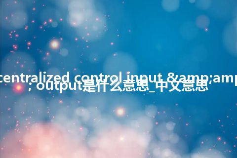 centralized control input & output是什么意思_中文意思