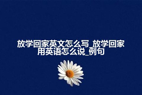 放学回家英文怎么写_放学回家用英语怎么说_例句