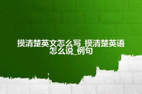 摸清楚英文怎么写_摸清楚英语怎么说_例句