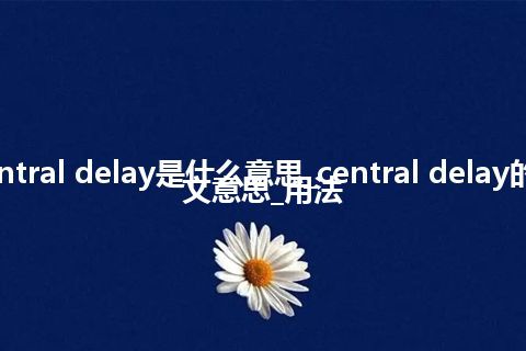 central delay是什么意思_central delay的中文意思_用法